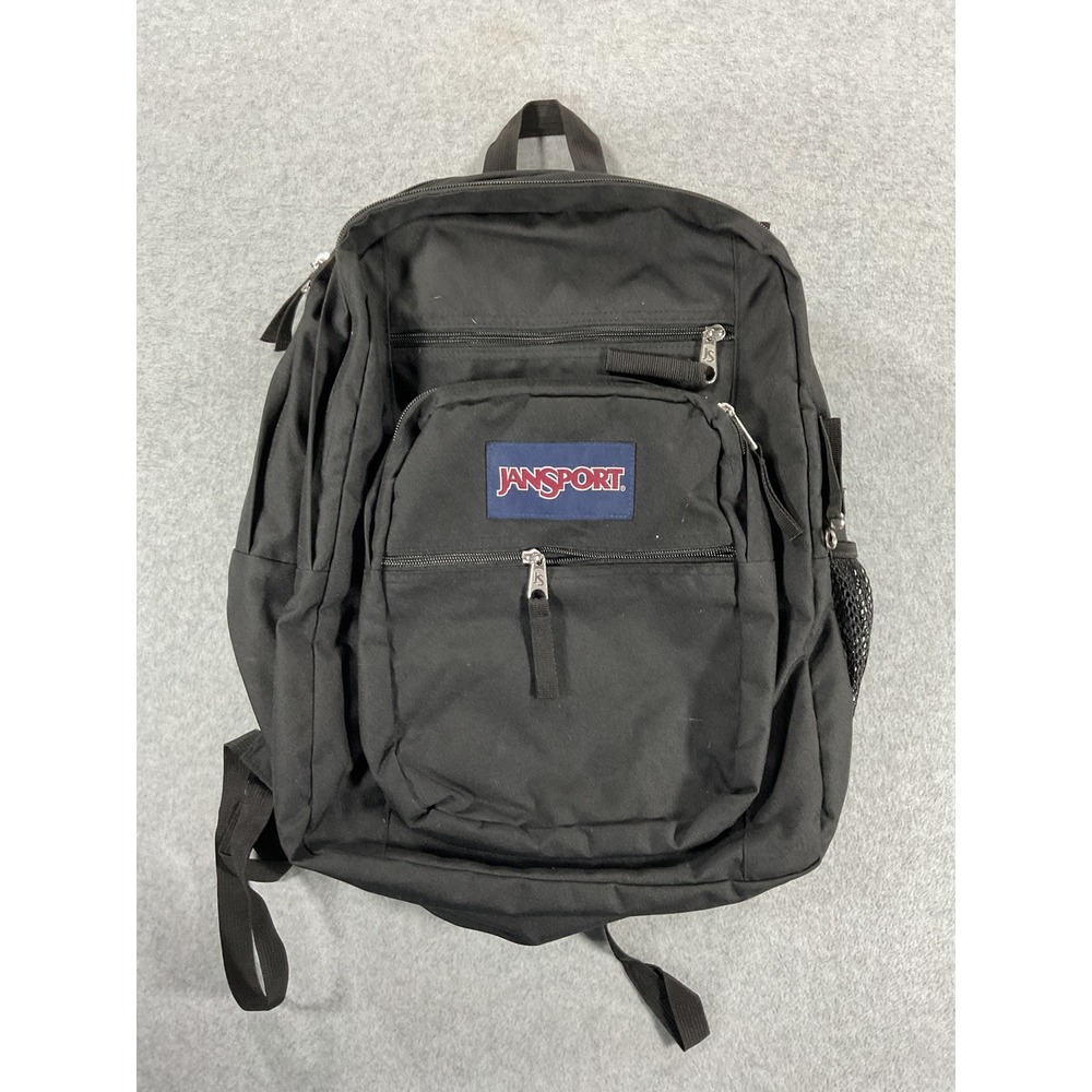 JanSport Big Student Backpack Black School Travel Bag Dual Compartment Large